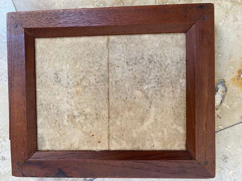 Antique master art  oak wood frame brass fittings