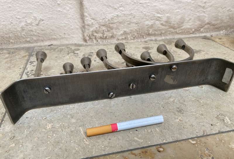 Vintage Chanukah Menorah non magnetic silver plate steel Israel 9 branch