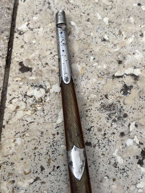 Antique cow horn whistle spoon with Sterling silver detail , tlc