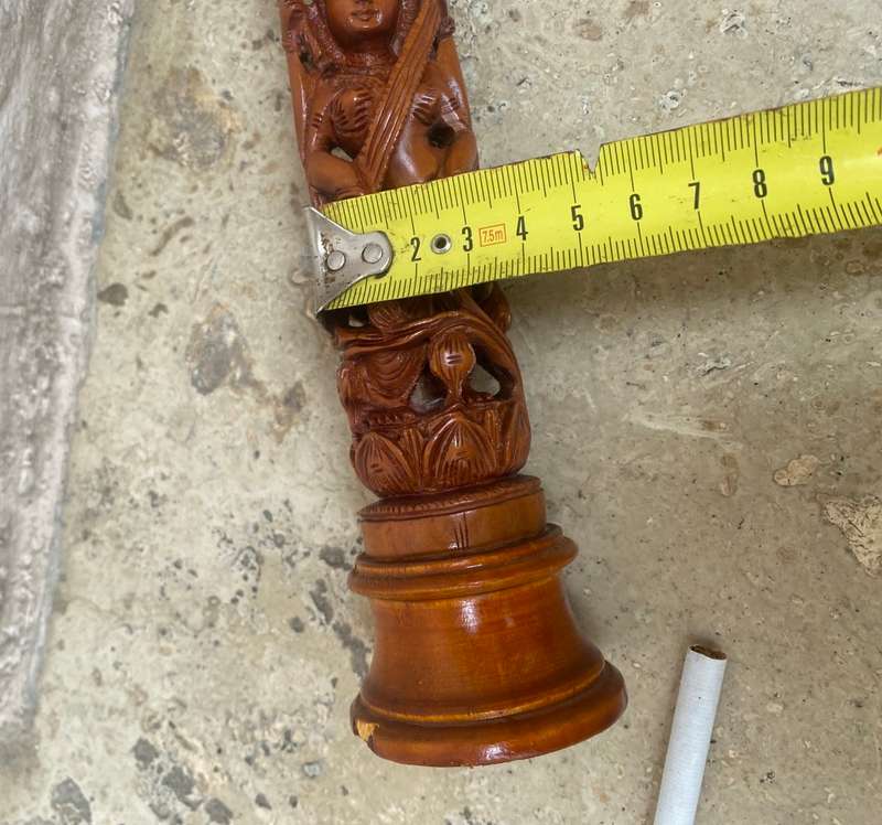 Vintage Standing Radha Krishna wood carving Indian statue 20cm