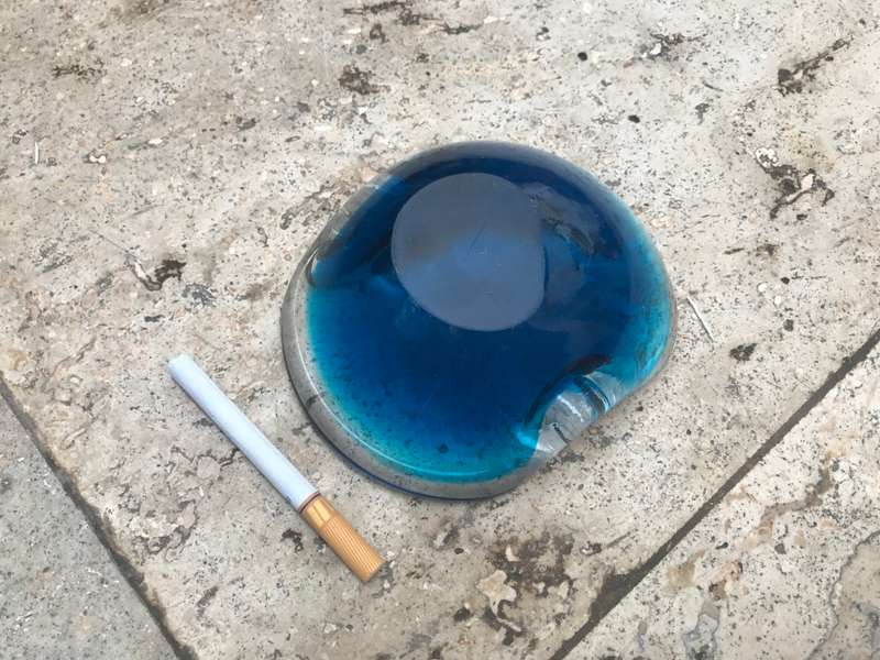 Vintage Murano ashtray blue