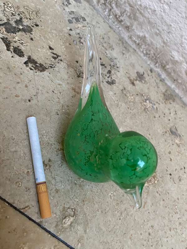 Murano glass bird green medium size paperweight