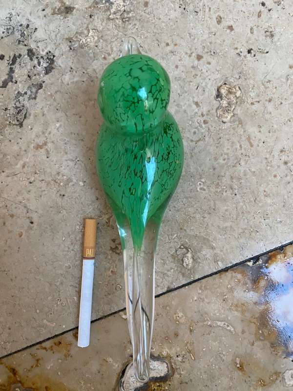 Murano glass bird green medium size paperweight