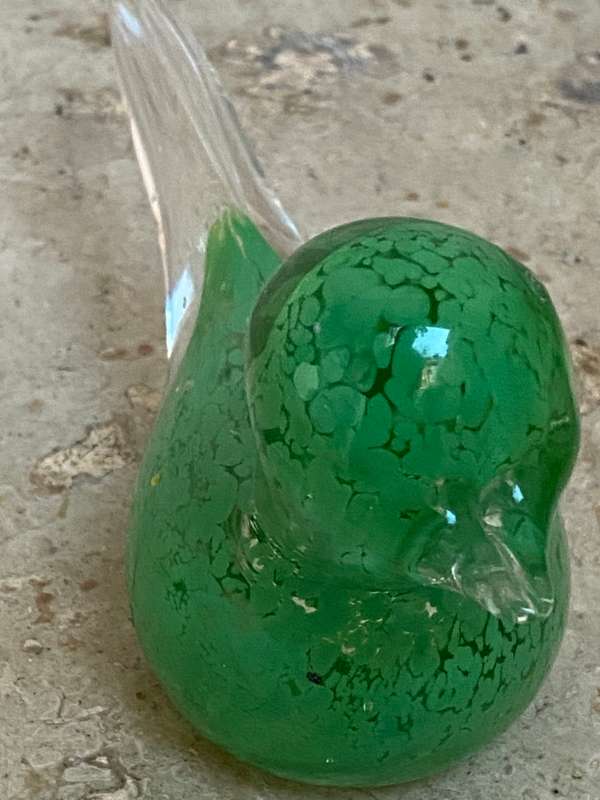 Murano glass bird green medium size paperweight