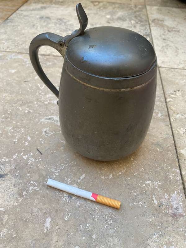 Royal Holland pewter TIEL hinged stein pitcher
