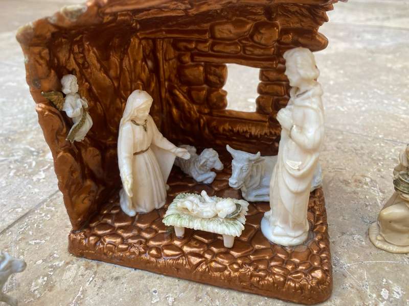 Vintage Italian Christmas nativity set pvc