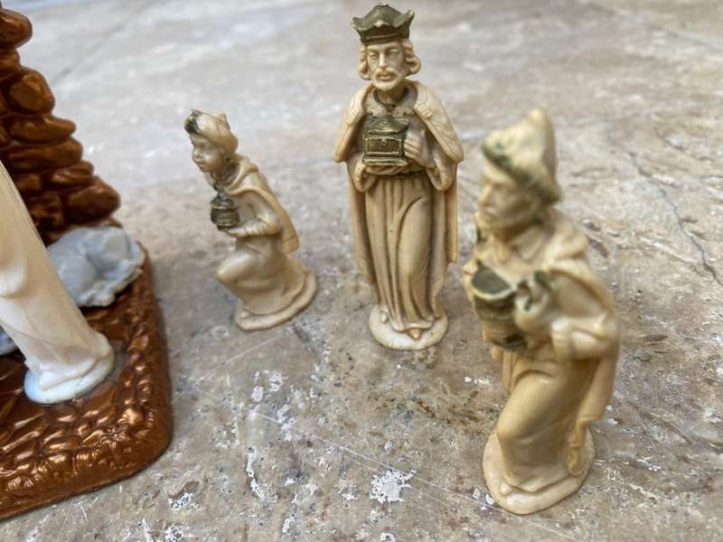 Vintage Italian Christmas nativity set pvc