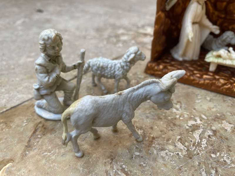 Vintage Italian Christmas nativity set pvc