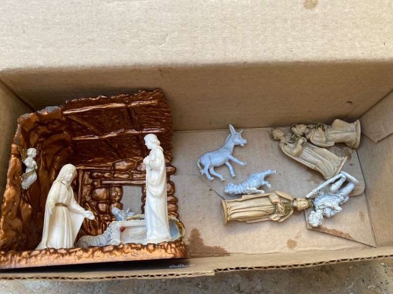 Vintage Italian Christmas nativity set pvc