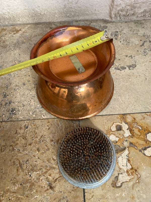 Vintage frog round lead 10 cm vintage copper vase pair