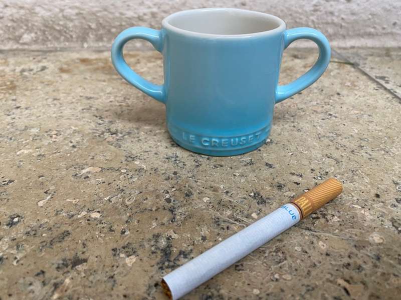 Le Creuset baby mug cup pastel blue , double handle