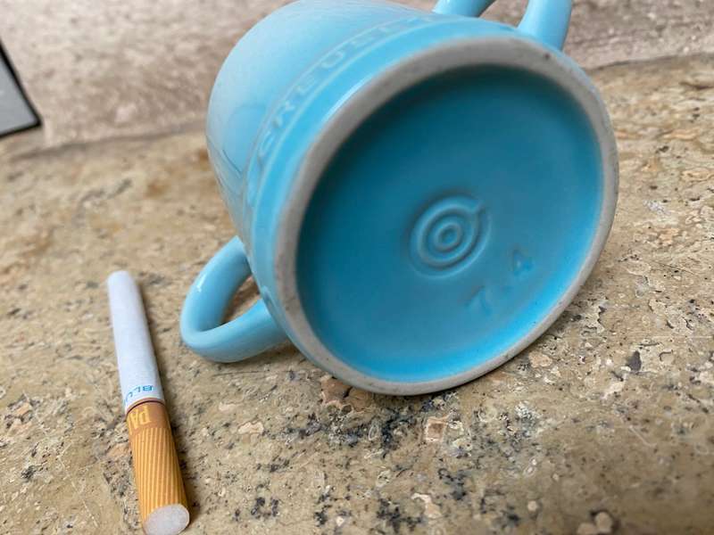 Le Creuset baby mug cup pastel blue , double handle