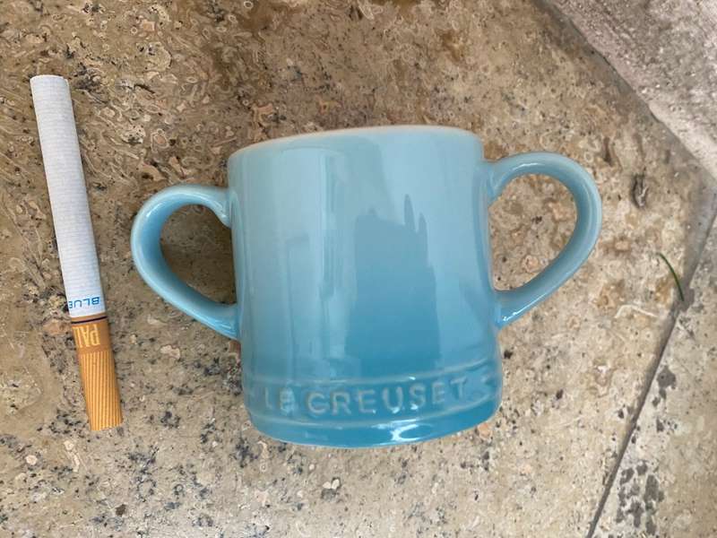 Le Creuset baby mug cup pastel blue , double handle