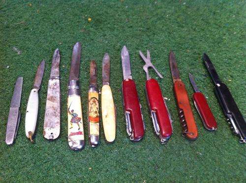 lot of 11 old pocket knives
