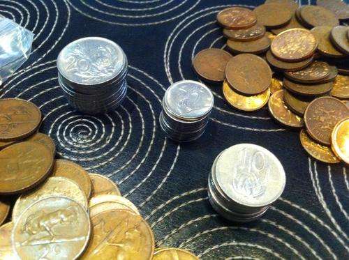 old SA coins , 1,2,5,10 and 20cents