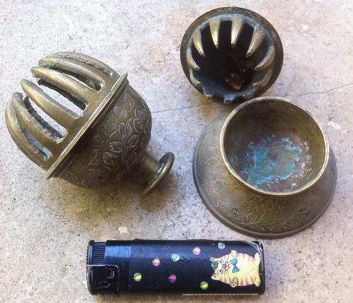 vintage pair of brass claw bell