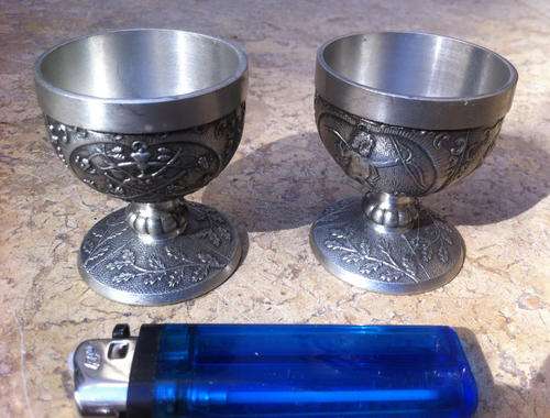 Grenningloh German Pewter Goblet pair