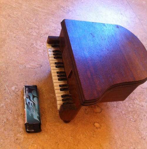 Vintage Wood Grand Piano Coaster Set of Six
