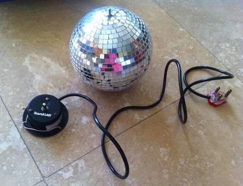 Sound Lab Mirror Disco Ball 20cm including rotating device