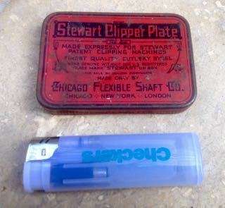 vintage stewart clipper plate in tin case
