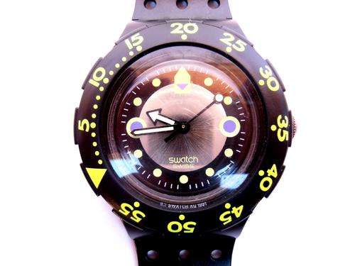 Vintage 1992 SWATCH SCUBA "SHAMU-BLACK WAVE" SDB102