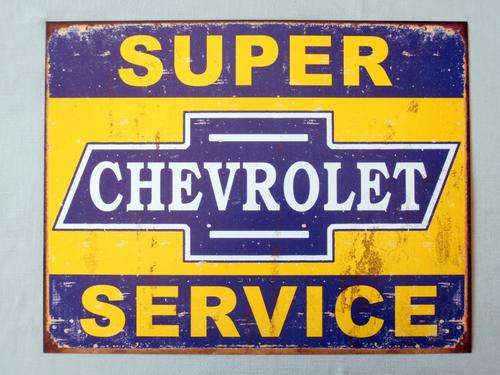 Chevrolet Super Service metal sign
