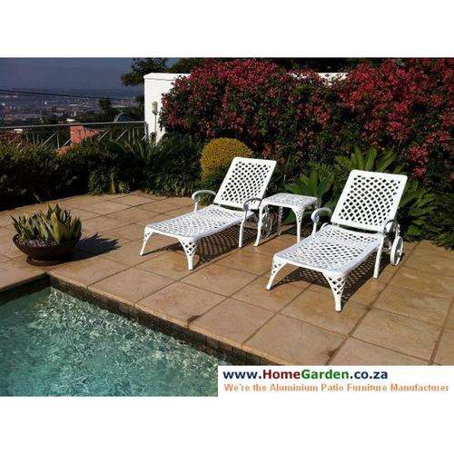 2 x Wave Pool Loungers + Coffee Table (187) **Free Delivery**