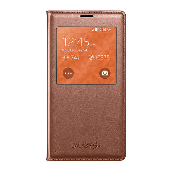 Samsung Galaxy S5 Cover S View Flip Cover I9600 **with IC Chip**- Gold