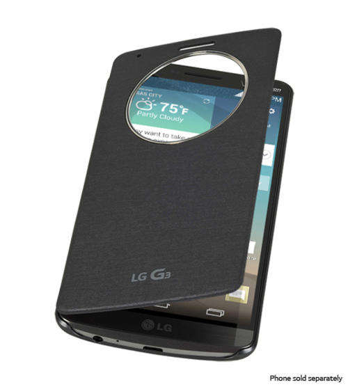 LG G3 COVER QUICK CIRCLE SNAP-ON FOLIO CASE **Black*