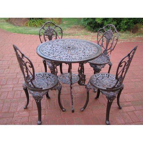Cast Aluminium Patio Outdoor Garden Furniture Rose 4 Seater Set Free Delivery