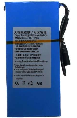 Lithium battery, 12v 15 000 mAh