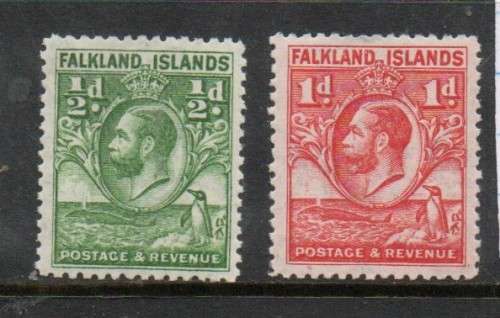 Falkland Islands GVR, 1936 , 1/2d, 1d, MH *