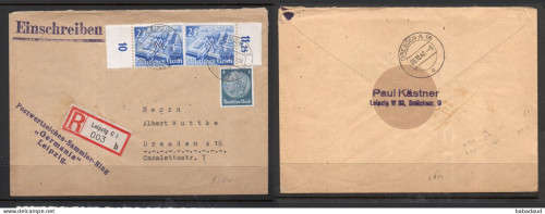 Germany, 1940 registered domestic cover, 54pg, LEIPZIG 7.10.40 c.d.s > , DESDEN 08.10.40