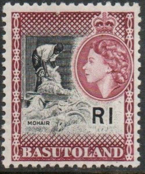 Basutoland EIIR, 16.12.63, R1, light maroon MNH **