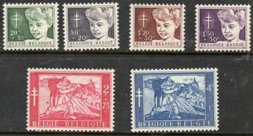 Belgium, 1954, Anti TB, set of 6, MNH **