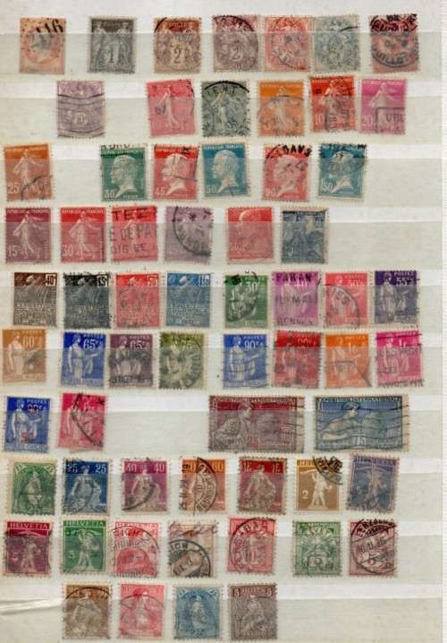 France late 19thC - early 20thC 43 used stamps, Switzerland early 20thC 18 used stamps