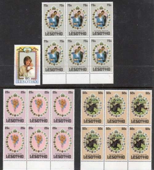 Lesotho, 1981, Royal Wedding, Charles & Diana, blocks of 6, MNH **