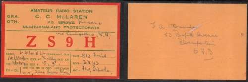 Bechuanaland, GVIR, Coronation RDC registered BECH. PROT H.O. MAFEKING 12 V 37 c.d.s.