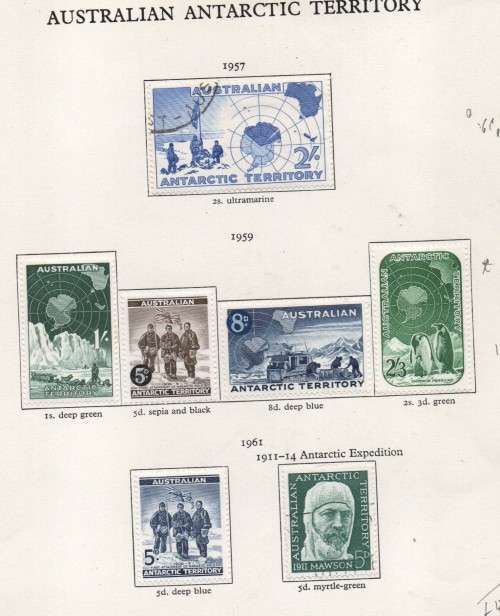 Australian Antarctic Territory,  1957 used, 1959 MH *, 19612 used