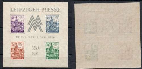 Germany, Soviet Zone, W.Saxony, LEIPZIGER MESSE 1936, 20 R.M. miniature sheet. Very lightly MH *