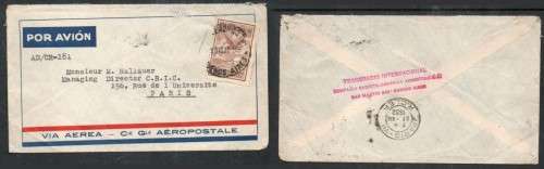 Argentina, air mail, BUENOS AIRIES 1 DIC 32 c.d.s.> PARIS VII R.CLER 27 XII 1932 arrival c.d.s