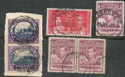 Basutoland, GVIR, postmarks, TSIME, GACHAS NEK, MOKHOTLONG.///THABUTH