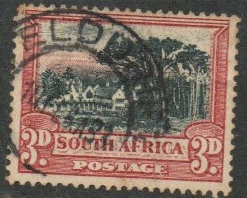 South Africa, 1930, roto Pretoria printing, 3d, inverted watermark, single, SHUTTERED WINDOW flaw, u