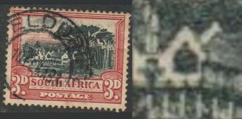South Africa, 1930, roto Pretoria printing, 3d, inverted watermark, single, SHUTTERED WINDOW flaw, u