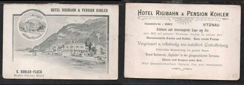 Vitznau Switzerland Hotel Rigibahn & Pension Kohler, E.Kohler-Fluck Buffet Central Basel