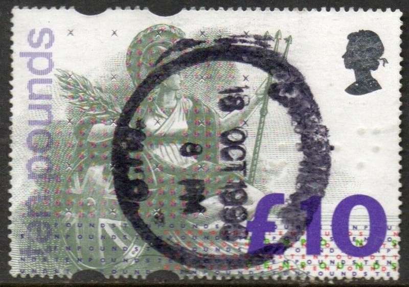 Great Britain EIIR, 1993 £10, Britannia, used.