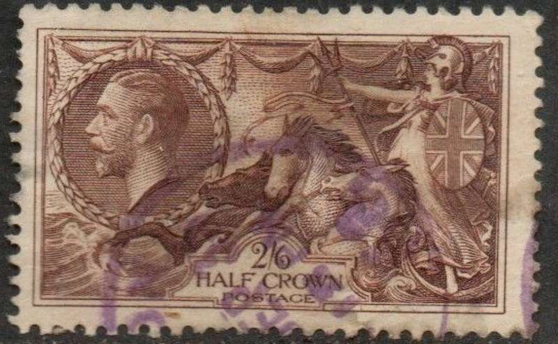 Great Britain GVR, 1934, 2`6 seahorses, re-engraved, used