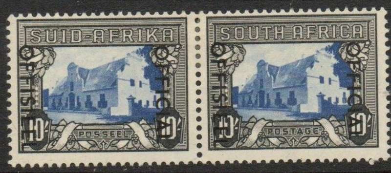 South Africa, GVIR 1950, 10/ overprinted OFFICIAL OFFISIEEL pair MH *