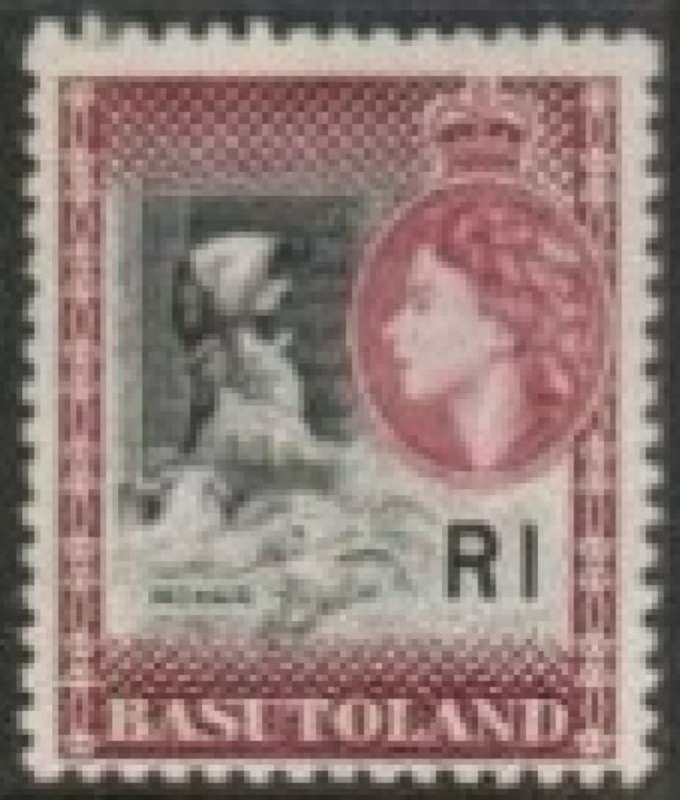Basutoland, EIIR, 1963, R1, black & maroon, MNH **