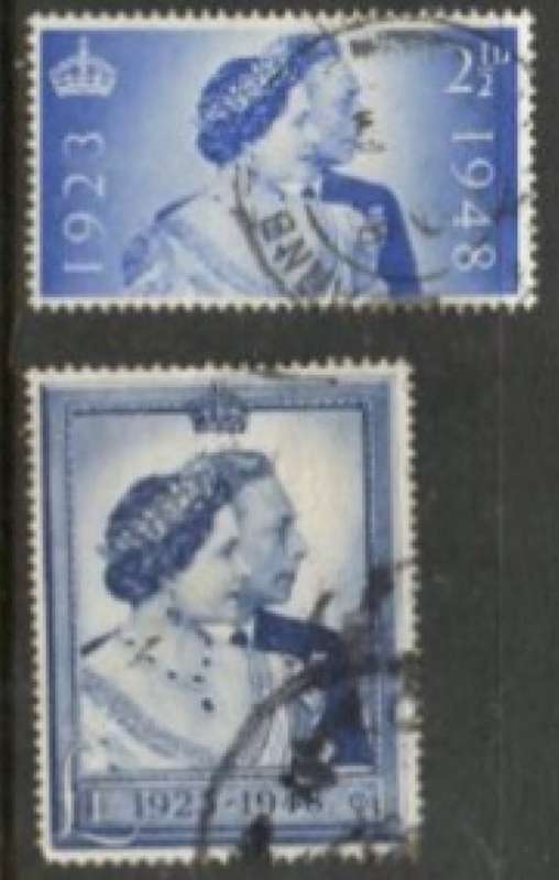 Great Britain, GVIR, 1948 Royal Silver Wedding 2 1/2d, £1, used